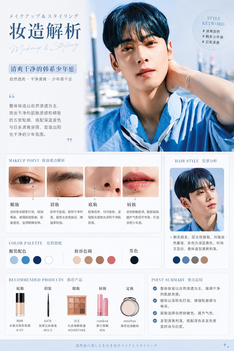 韩式妆容分析图
