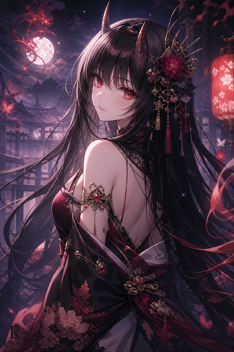 奇幻鬼族少女动漫插画