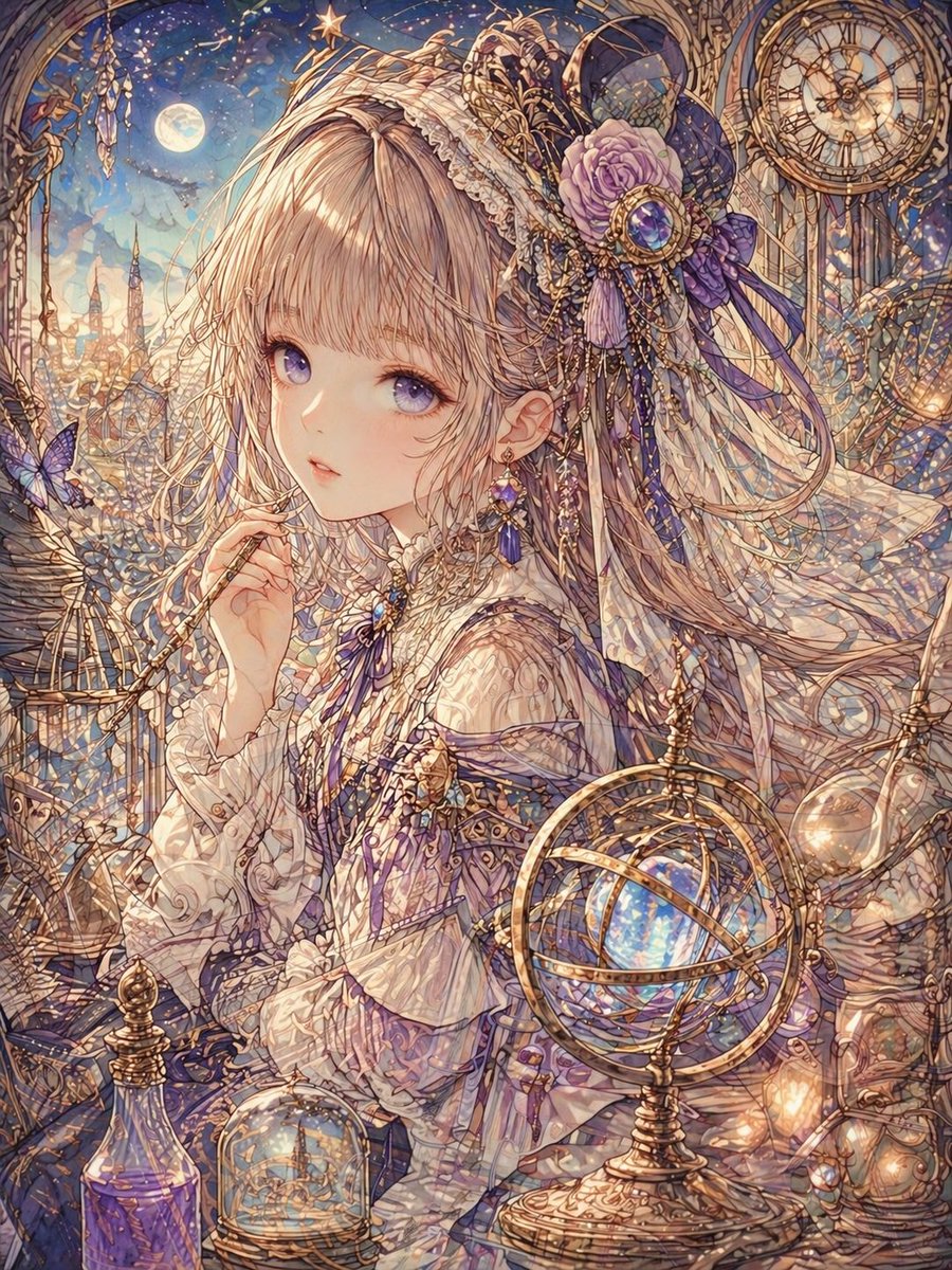 精致线条艺术与水彩釉面