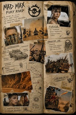 疯狂的麦克斯 (Mad Max) 手账剪贴画风格