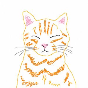 粗糙的鼠标手绘虎斑猫