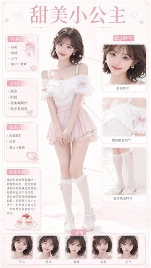 甜美小公主角色卡