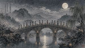 月下二十四桥画作