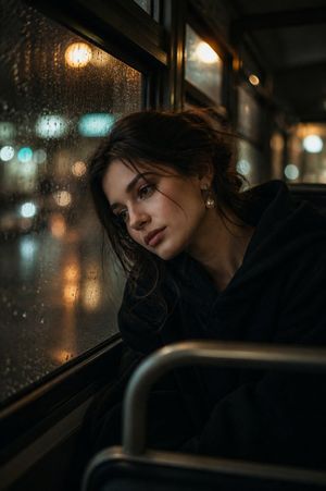 Rainy Bus Window Portrait