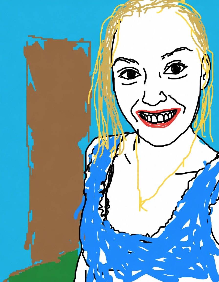 故意制作低质量的 MS Paint 风格重绘