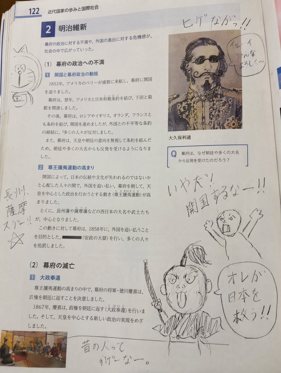 课本历史人物涂鸦