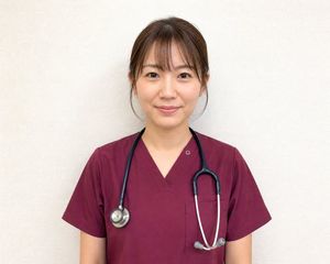 佩戴听诊器的护士肖像