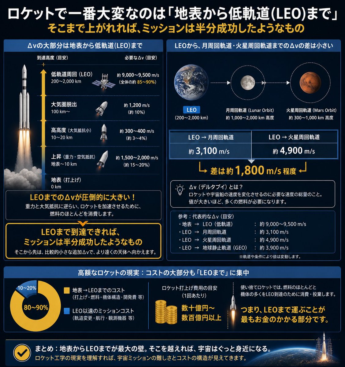 LEO 火箭 Delta-V 信息图