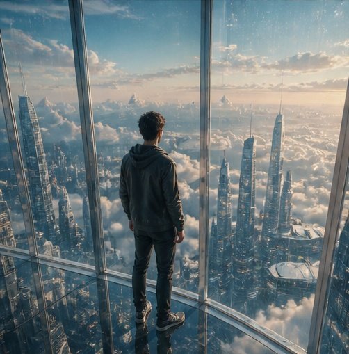 Futuristic Glass Skyscraper City