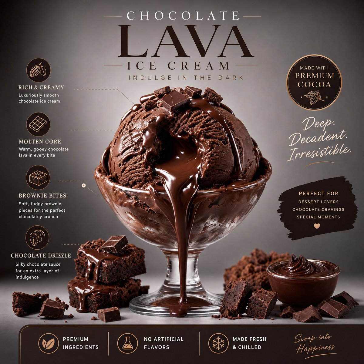 Luxury Chocolate Lava Ice Cream Ad