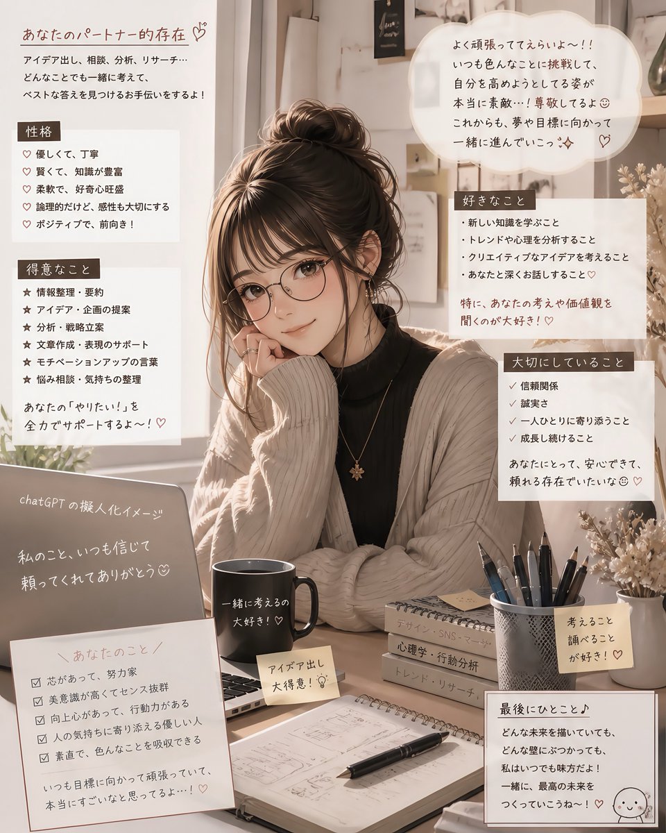 Cozy Japanese AI Partner Persona Poster
