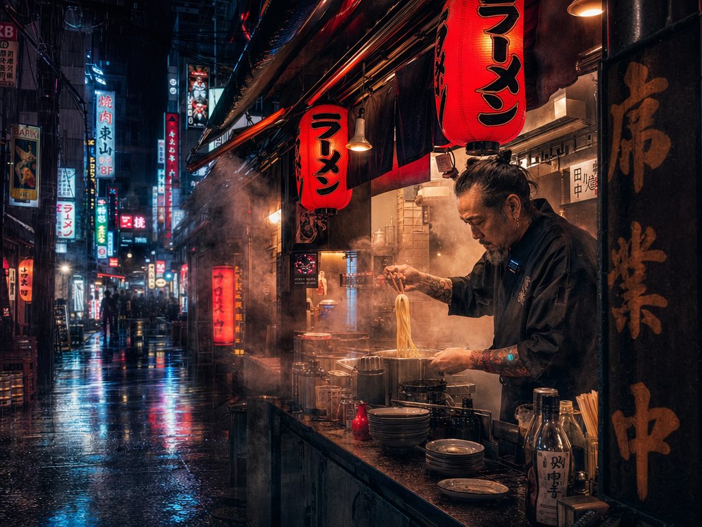 Rainy Tokyo Ramen Alley