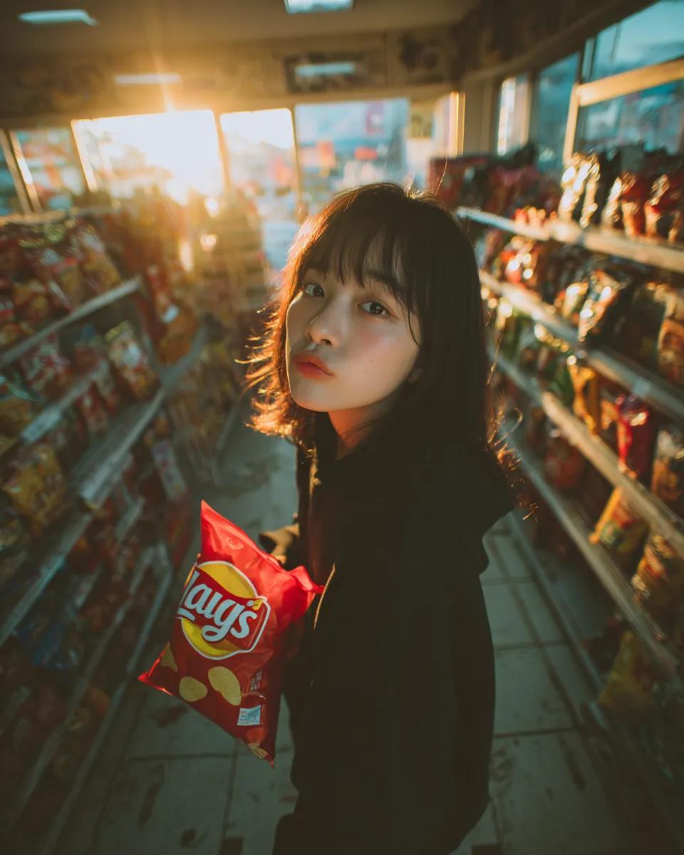 Convenience Store Candid Portrait