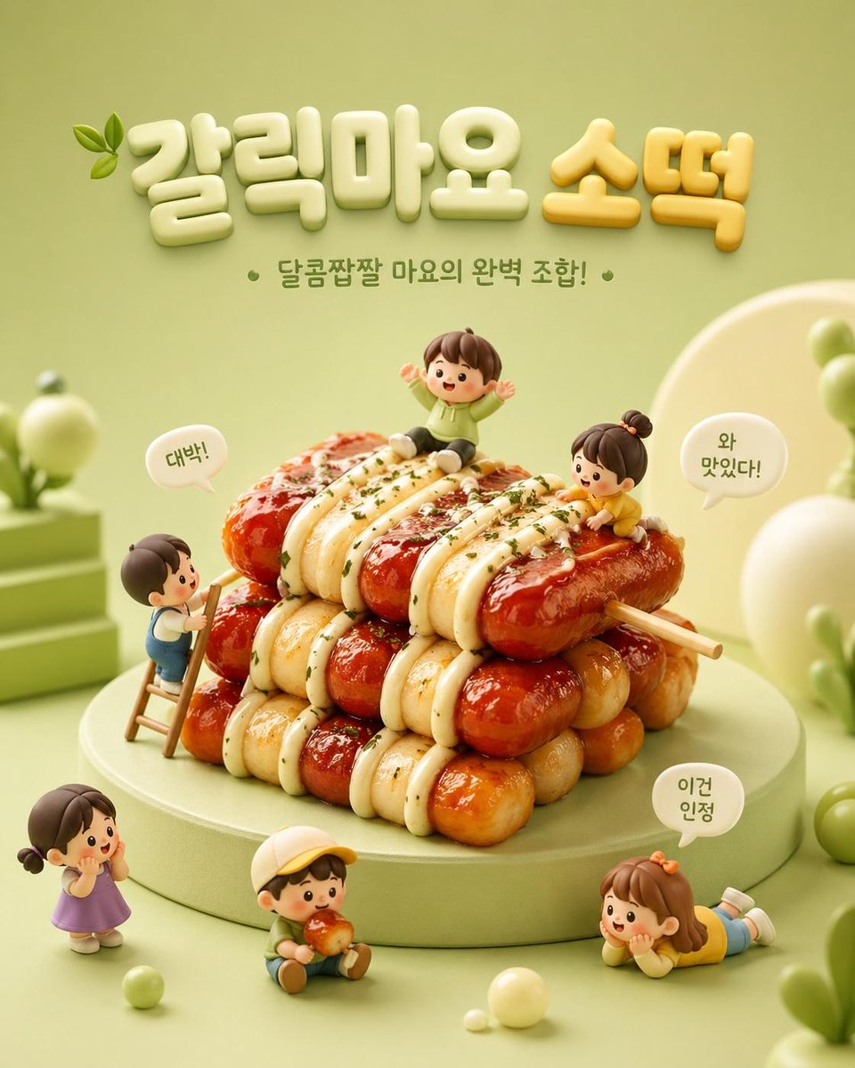 3D Chibi Food Advertisement Scene