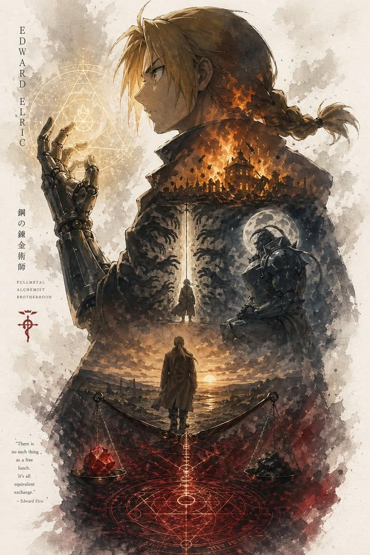 Anime Silhouette Narrative Poster