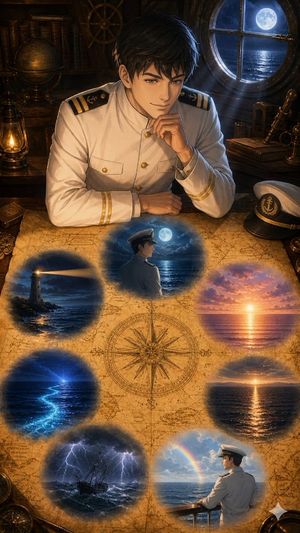 Moonlit Naval Officer Map Visions