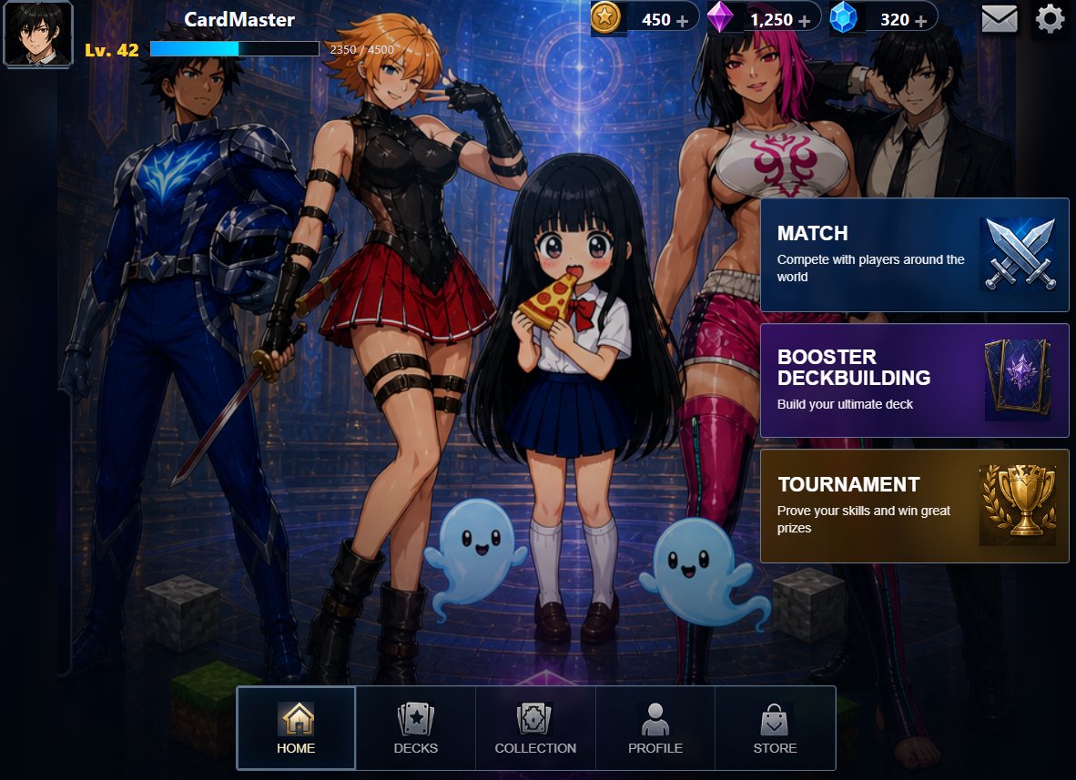 Anime Card Game Lobby UI