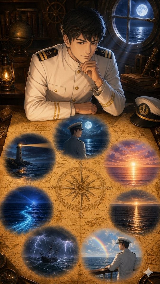 Moonlit Naval Officer Map Visions