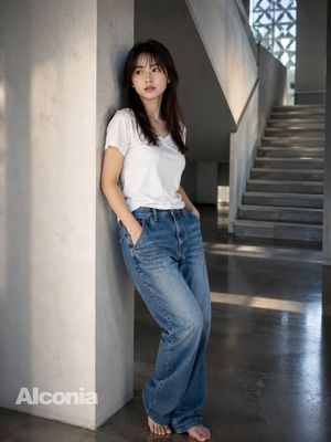 Crouching Outdoor Fashion Portrait