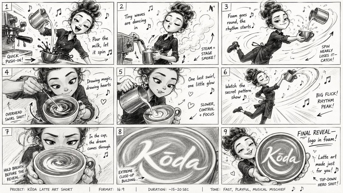 Latte Art Musical Storyboard