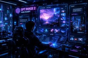 赛博朋克 AI 创意工作空间