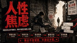 人类焦虑主题暗黑商业海报