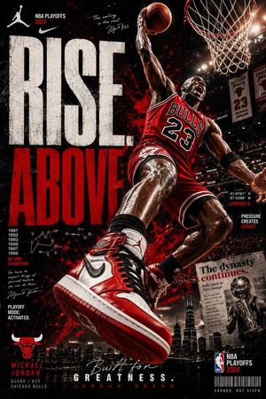 “Rise Above” 篮球季后赛海报