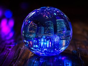 发光 UV 树脂城市球体