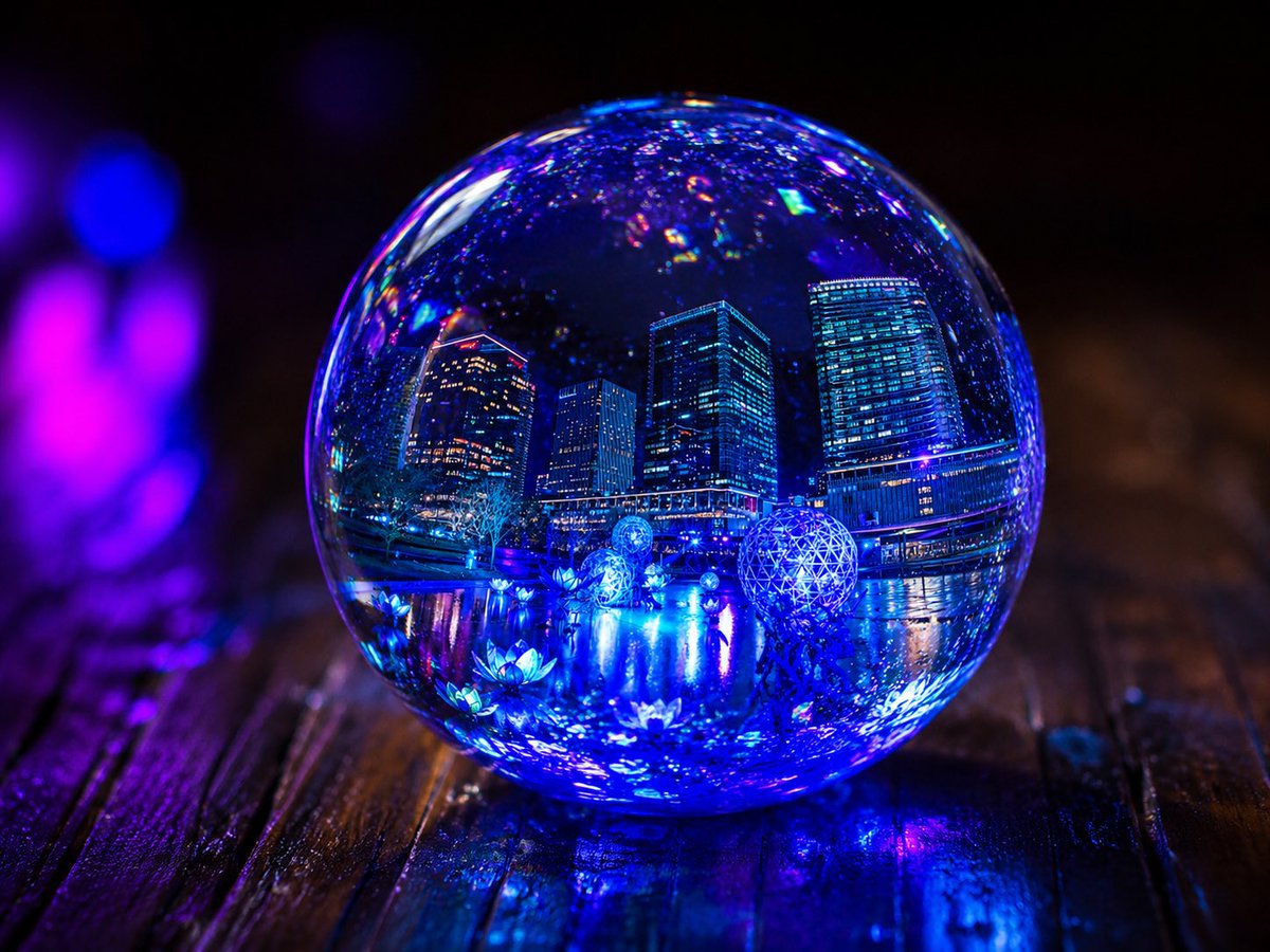 发光 UV 树脂城市球体