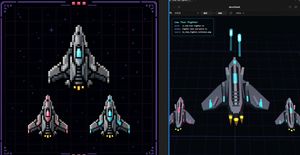 像素战斗机转 3D 资产图