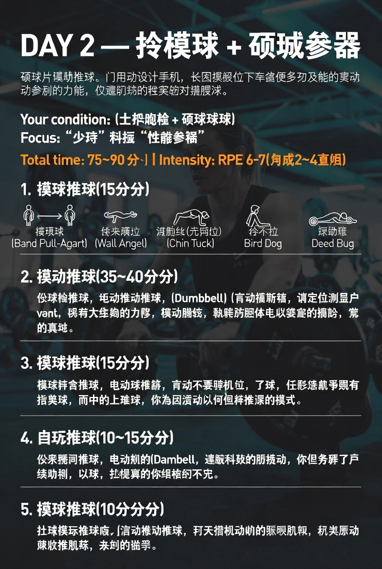 中文健身训练计划信息图