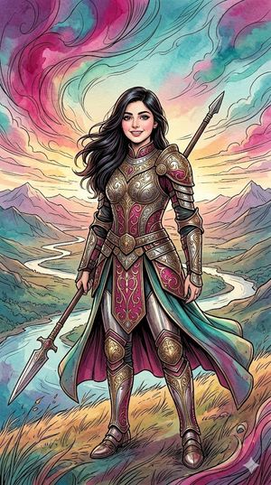 女战士艺术海报