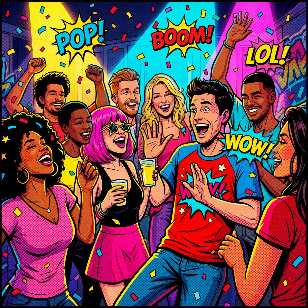 Pop-Art Party Illustration