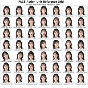 FACS 面部动作单元参考网格
