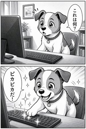 双格小狗键盘漫画