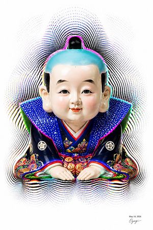经过审查的福助人偶半色调艺术