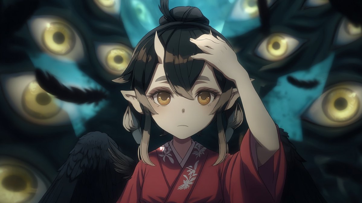 被遮挡的天狗少女与众眼
