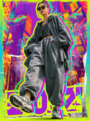赛博朋克街头时尚海报