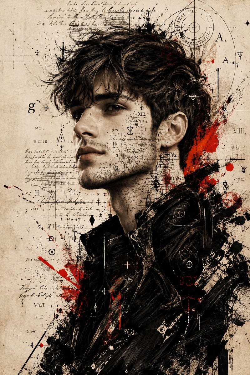 Ink Mixed-Media Portrait