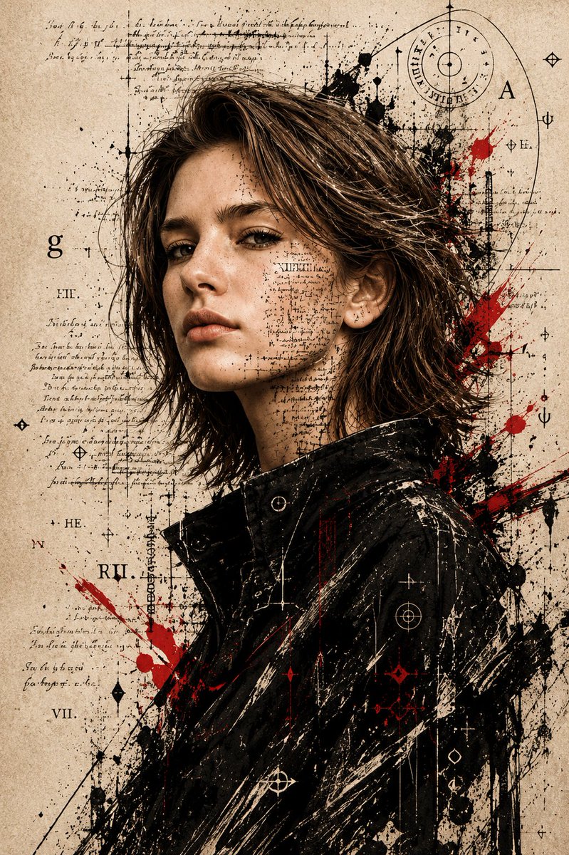 Ink Mixed-Media Portrait