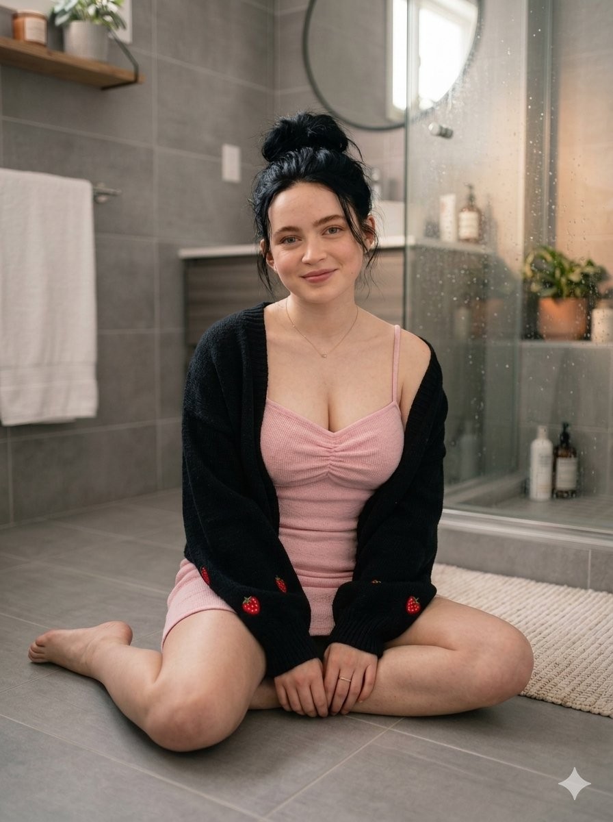 Pink Bathroom Portrait
