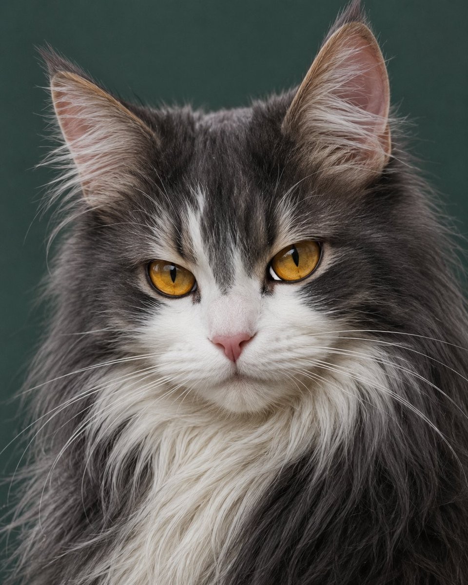 Realistic Long-Haired Cat