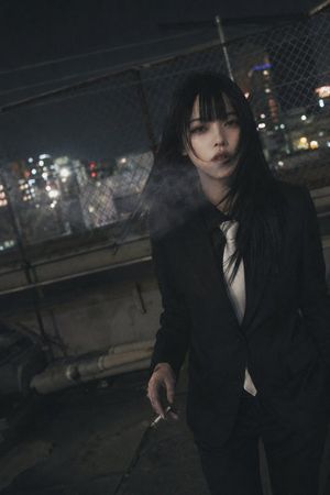 天台夜景抓拍人像