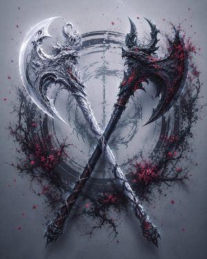 东方暗黑奇幻风格交叉长柄武器