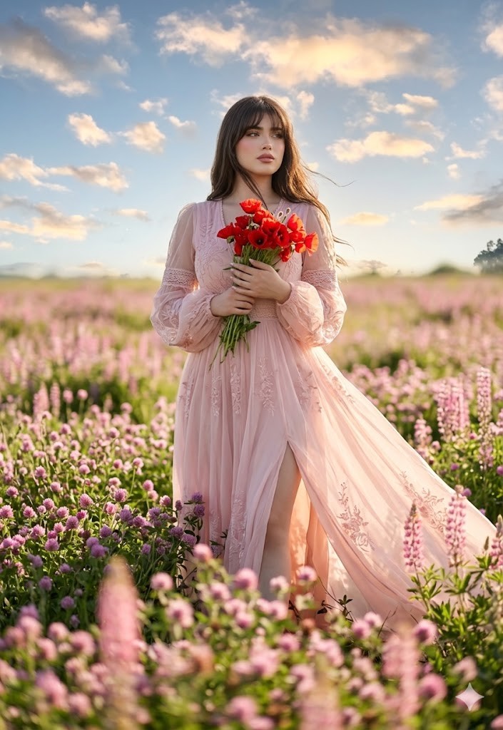 Pink Chiffon Wildflowers