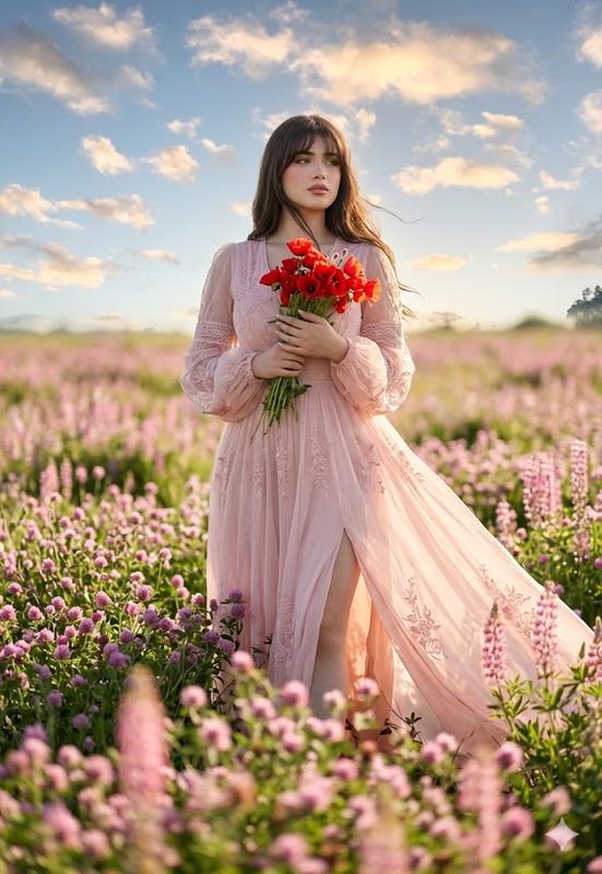 Pink Chiffon Wildflowers