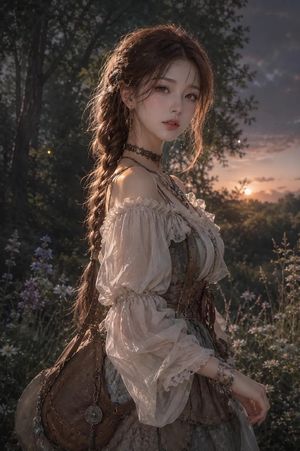 森林中的动漫风格韩国女性