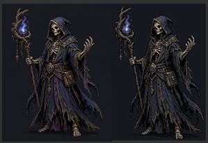 死灵法师像素艺术对比