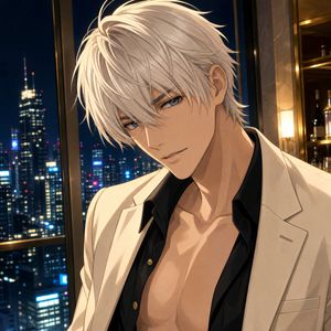 动漫风格男公关肖像(面部遮挡)