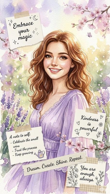 Lavender Watercolor Portrait